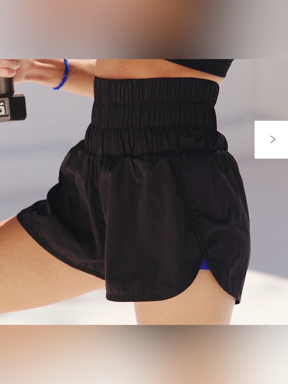 Source Unknown Black High-Waist Smocked Shorts